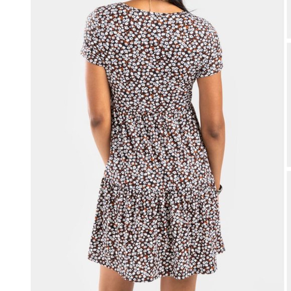 NWT! Floral Tee Wrap Mini Dress - Picture 2 of 5